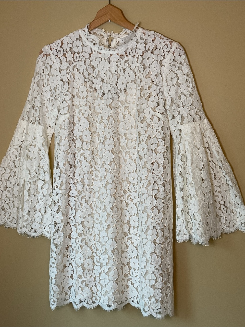 Endless Rose Ivory Lace Bell Sleeve Dress size S